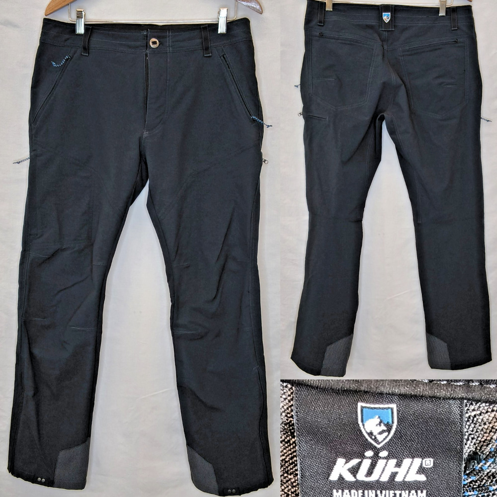 Kuhl Klash Pant Mens 34"x32" Black Water Resistant Durable Stretch Hiking #W5575